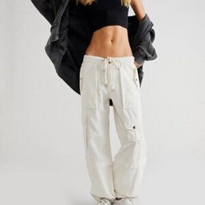 Free People South Bay Utility Cargo Pants White XS